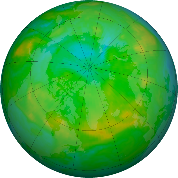 Arctic ozone map for 18 July 1985